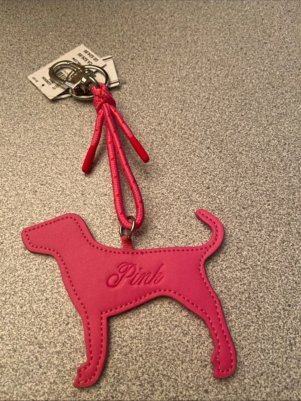 Victoria's Secret PINK Dog Keychain in Hot Pink